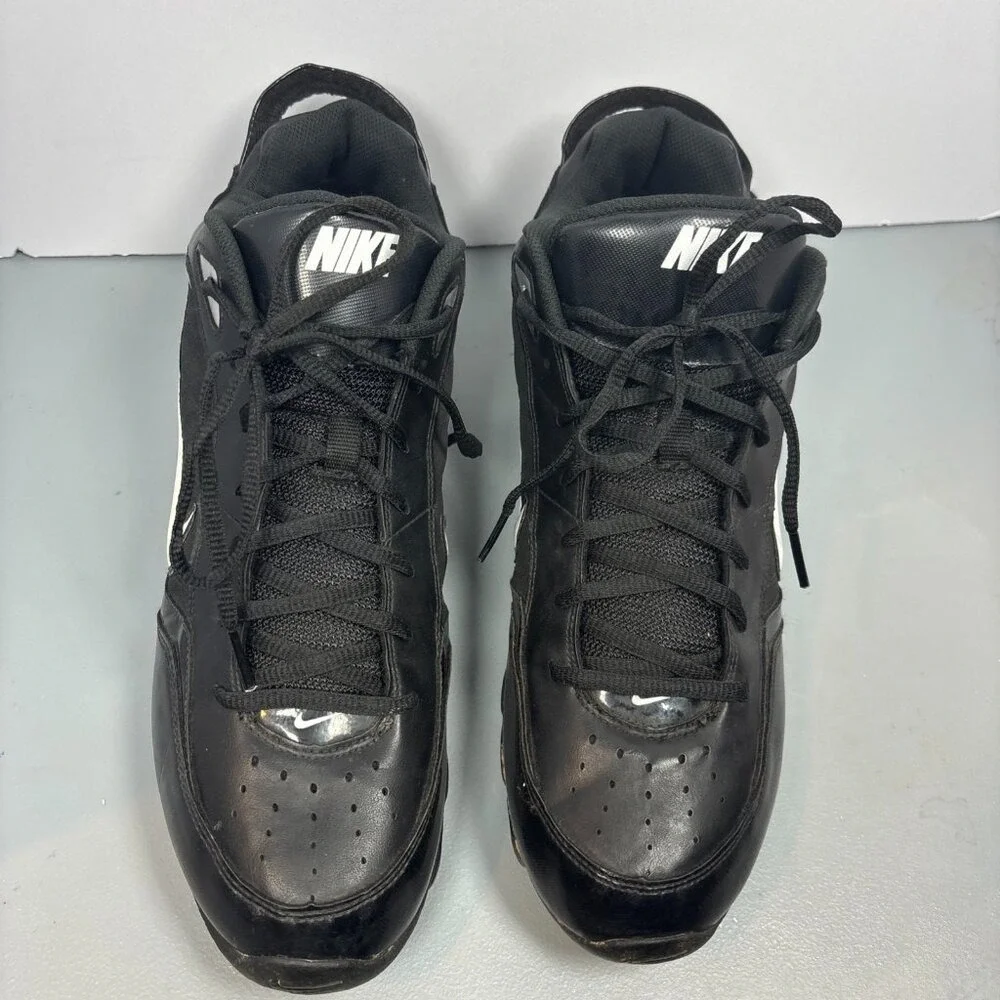 Nike Land Shark Football Cleats Mens 12‎ Black White Good Low Top 316358-011